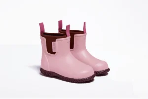 pink short kids rain boots