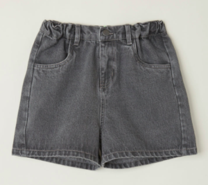 faded black denim kids shorts