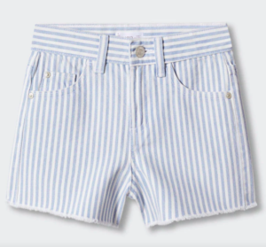 girls striped denim shorts