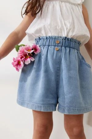 girls denim pull on shorts