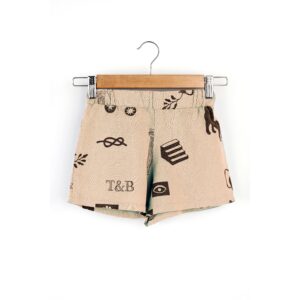 kids linen print shorts