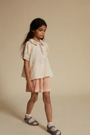 linen vintage style girls shorts