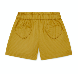 mustard herringbone girls shorts