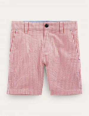 red seersucker shorts