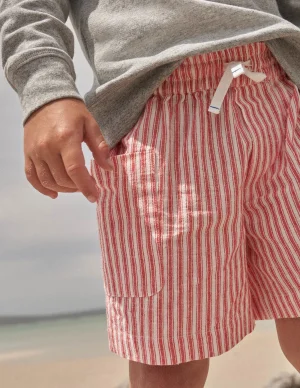 red ticking stripe shorts