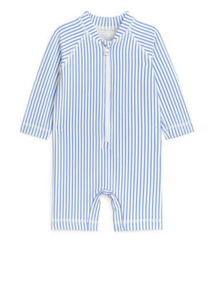 baby seersucker swim all in one