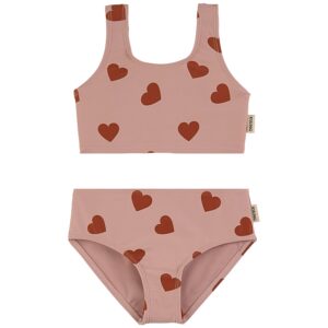 kids heart print bikini