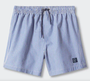 kids blue striped swim shorts