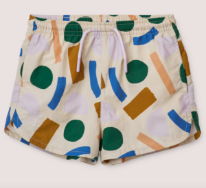 kids paint print swim shorts