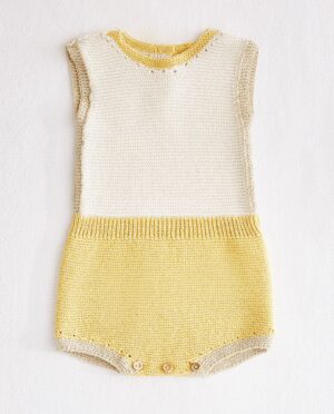 baby knit yellow romper