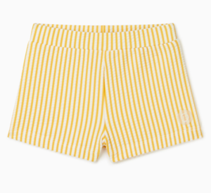 mustard stripe swim shorts
