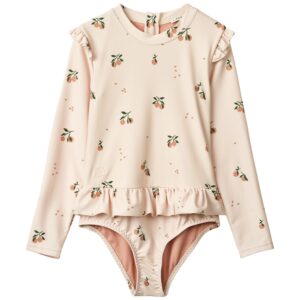 peach long sleeve swimsuit