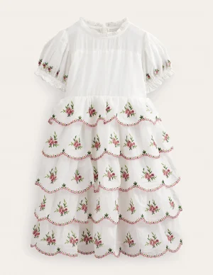 white embroidered dress