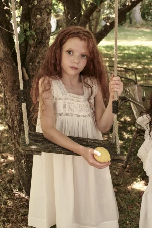 white vintage girls nightie