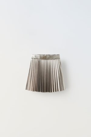 girls metallic pleated skirt