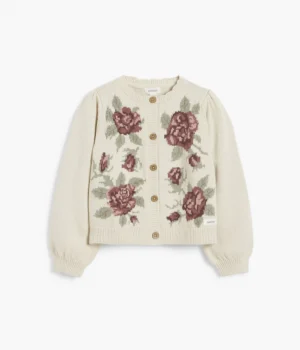 kids rose knitted cardigan