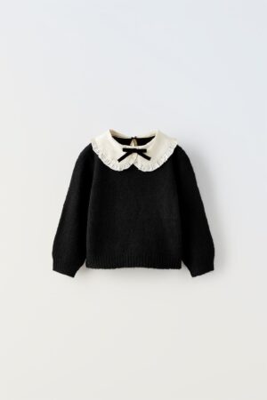 kids knit collar bow