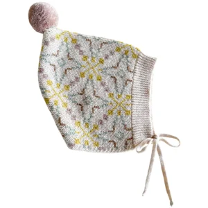 light pink knit bonnet