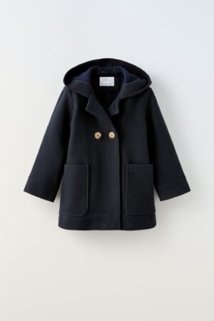 navy double breasted girls school coat