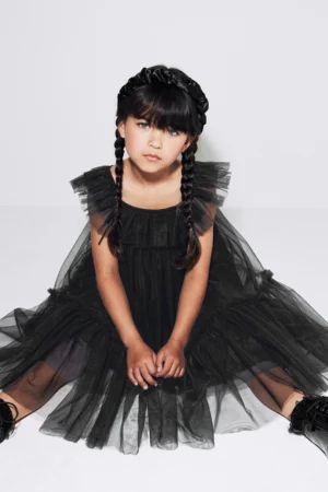 black mesh party dress