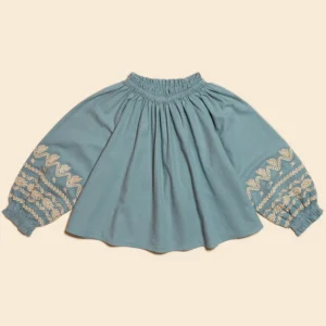 blue rustic blouse