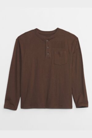brown henley top