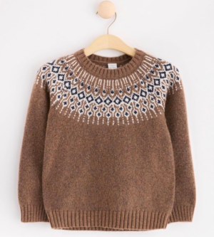 brown knit fair isle jumper
