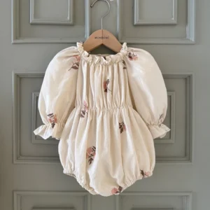 flower embroidered romper