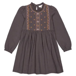 long sleeved embroidered dress