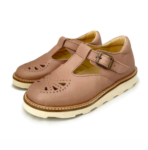 rose t-bar leather kids shoes