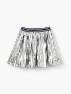 silver metallic girls skirt