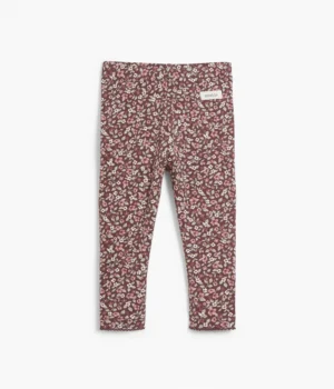 baby burgundy floral leggings