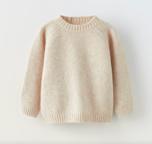 beige plain knit sweater