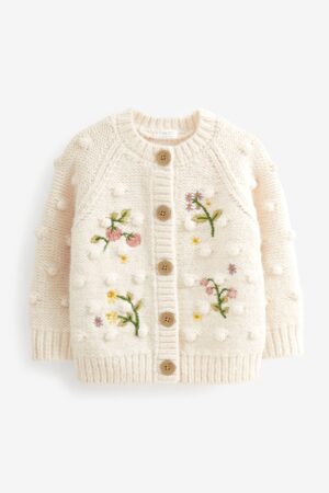 cream chunky bobble knit cardigan
