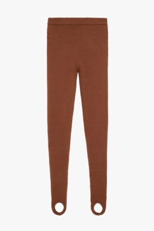 girls brown stirrup leggings