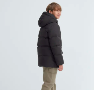 kids black down parka