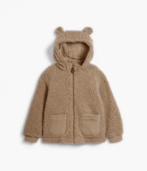 kids brown teddy jacket
