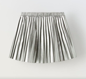 metallic pleated skirt