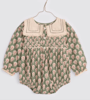 smocked sailor collar romper