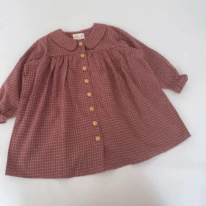 berry check dress