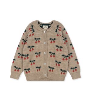 cherry knit cardigan