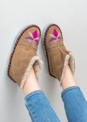 kids sheepskin slipper boots