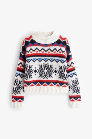 jacquard older girls knit jumper