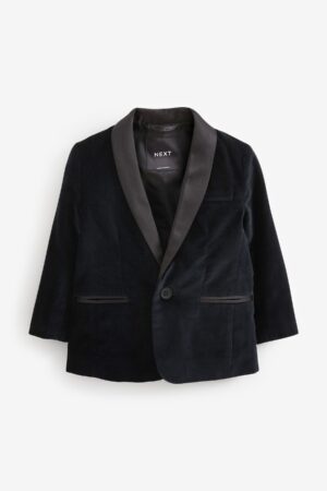 kids black velvet tux blazer