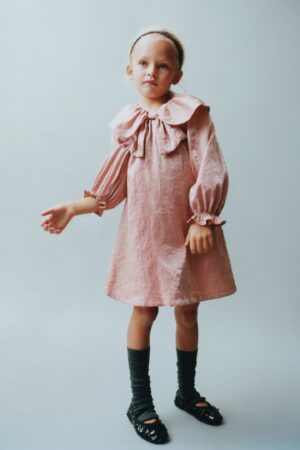 pink shiny bow dress
