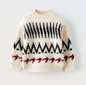 printed knit kids sweater