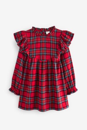 ruffle check dress