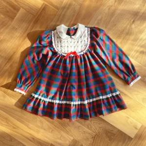 vintage festive check dress