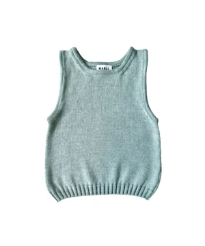 blue knit vest