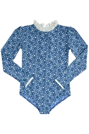 blue print kids swimsuit